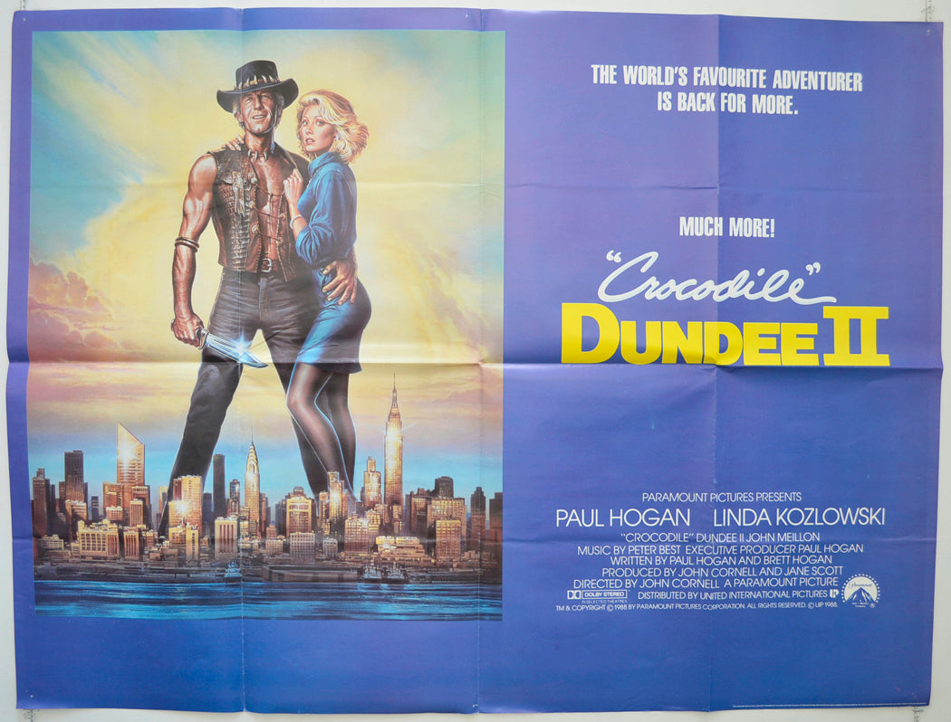 Crocodile Dundee II  Original British Quad Poster - Film Poster - Movie Poster 