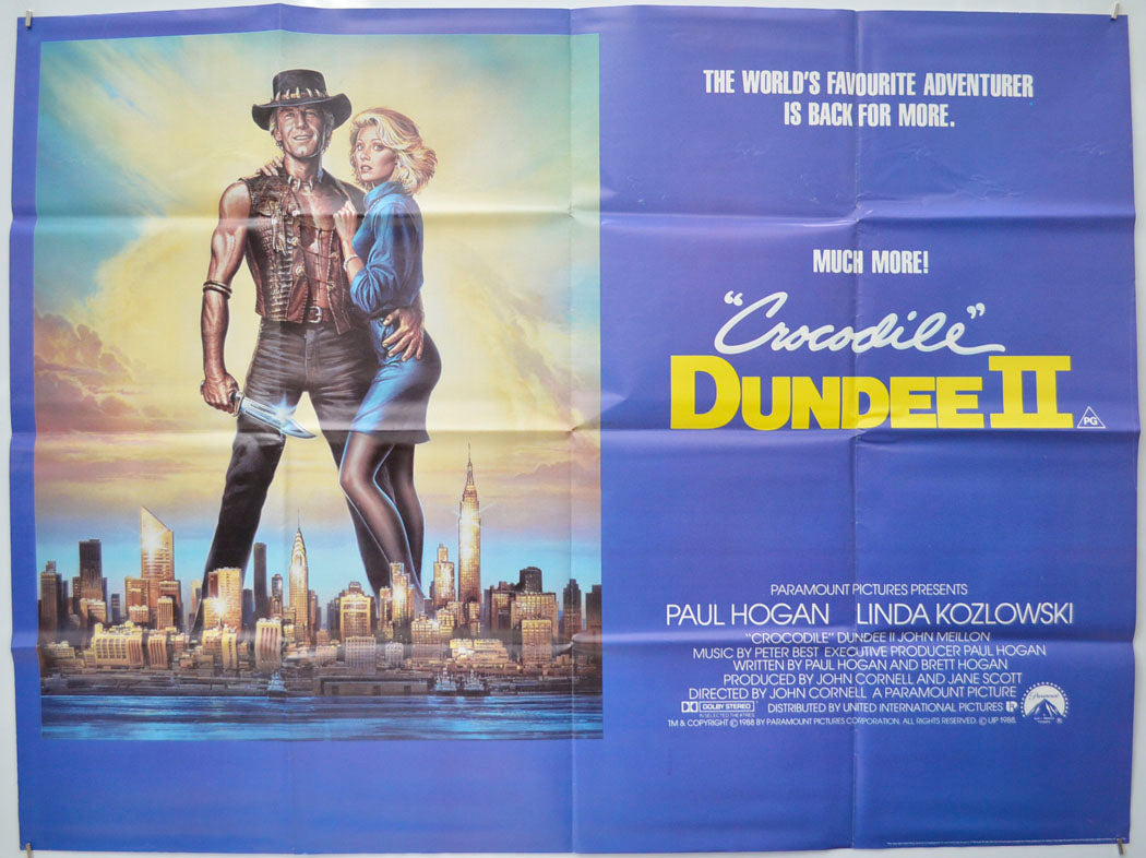 Crocodile Dundee II Original Quad Poster - Film Poster - Movie Poster