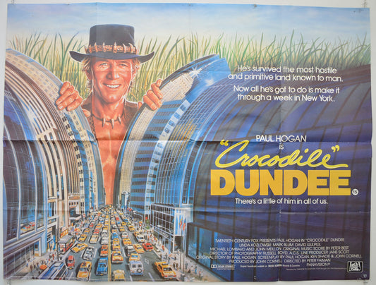 Crocodile Dundee  Original British Quad Poster - Film Poster - Movie Poster 