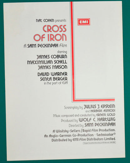 Cross Of Iron - Synopsis Booklet - Back