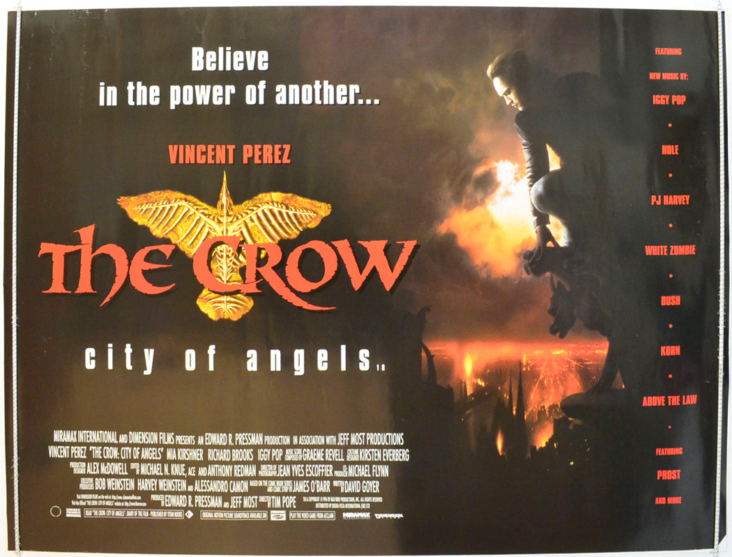 The Crow : City Of Angels Original British Quad Poster - Film Poster - Movie Poster 