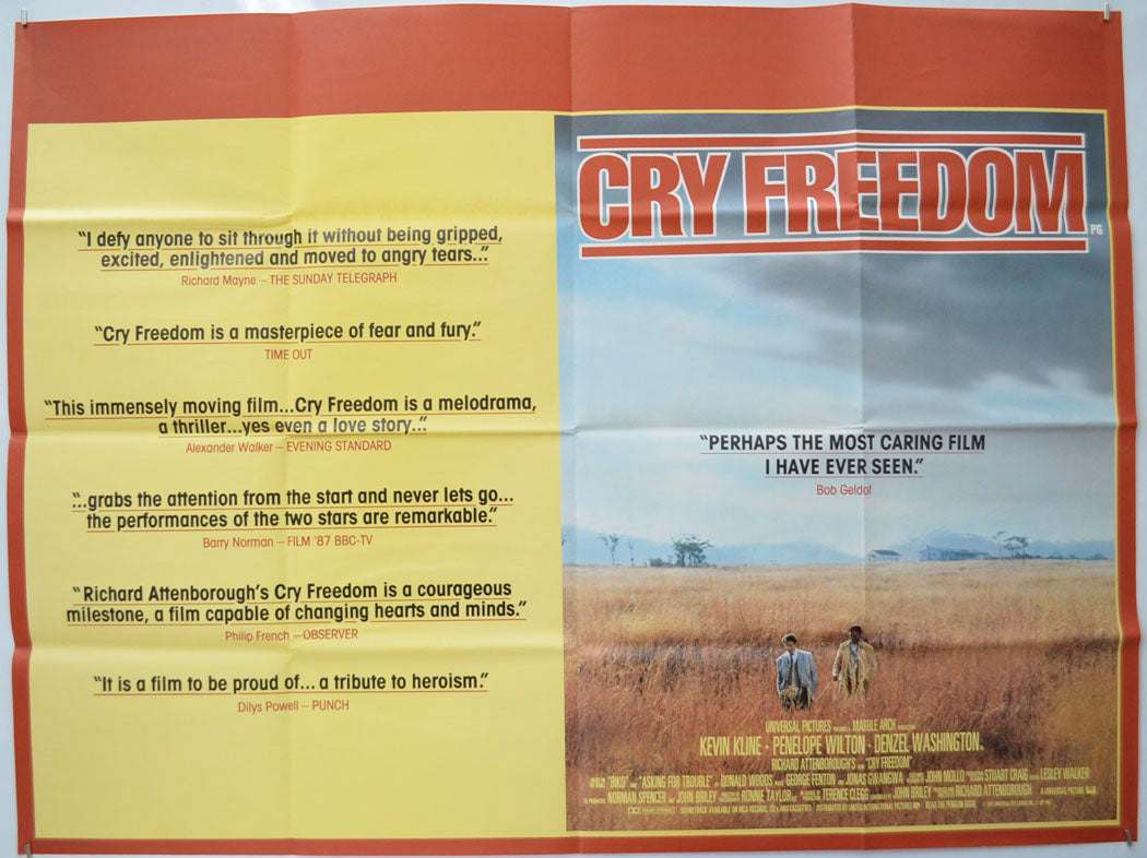 Cry Freedom (Reviews Version)Original Quad Poster - Film Poster - Movie Poster