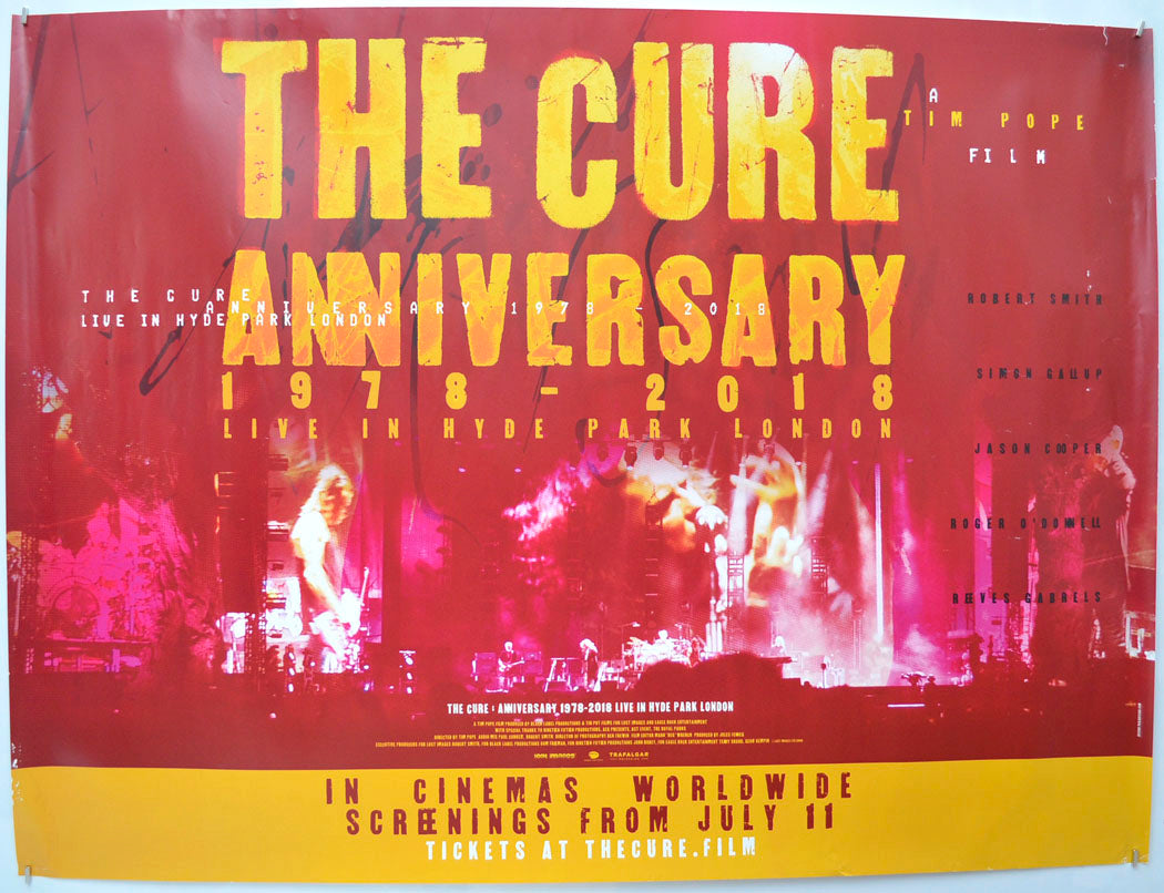 The Cure - Anniversary 1978-2018 Live In Hyde Park London Original Quad Poster - Film Poster - Movie Poster