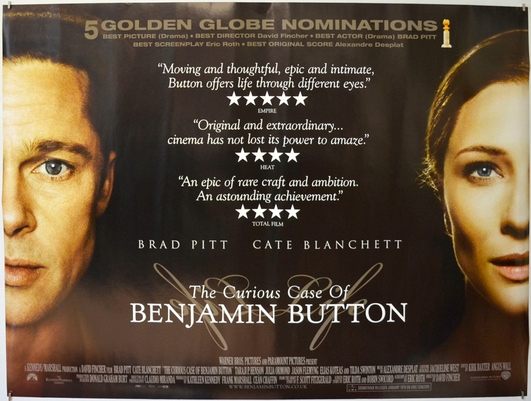 The Curious Case Of Benjamin Button  Original Quad Poster - Film Poster - Movie Poster