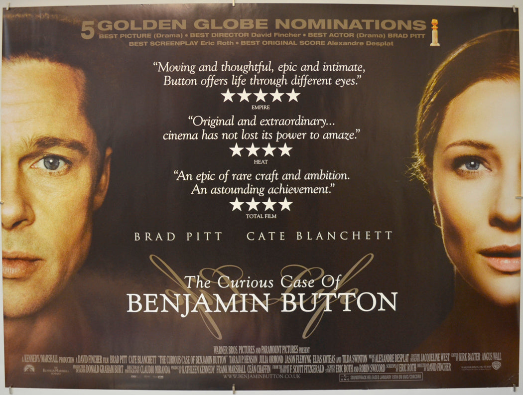 The Curious Case Of Benjamin Button  Original Quad Poster - Film Poster - Movie Poster