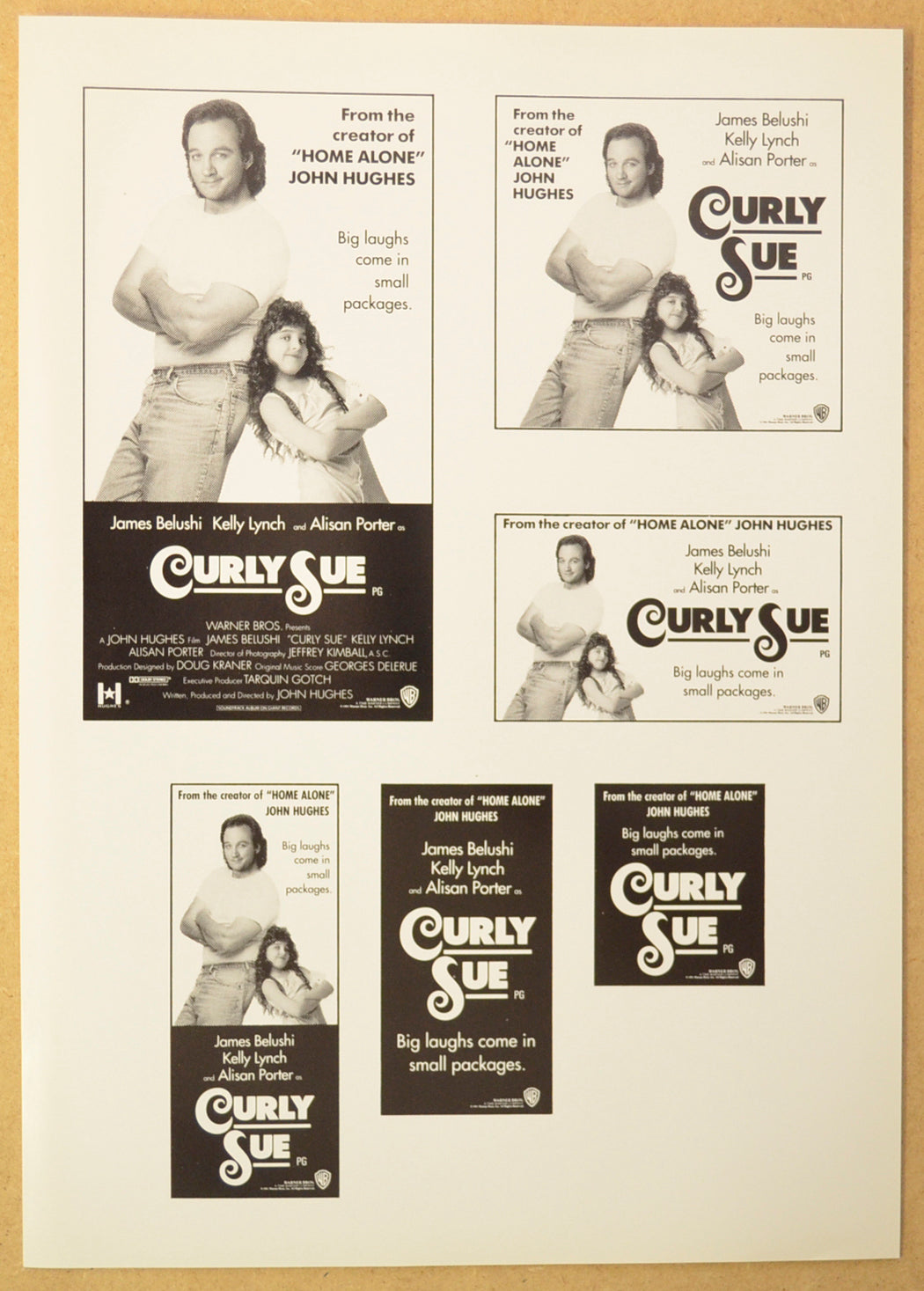 CURLY SUE Original Cinema Press Kit – Ad Blocks 