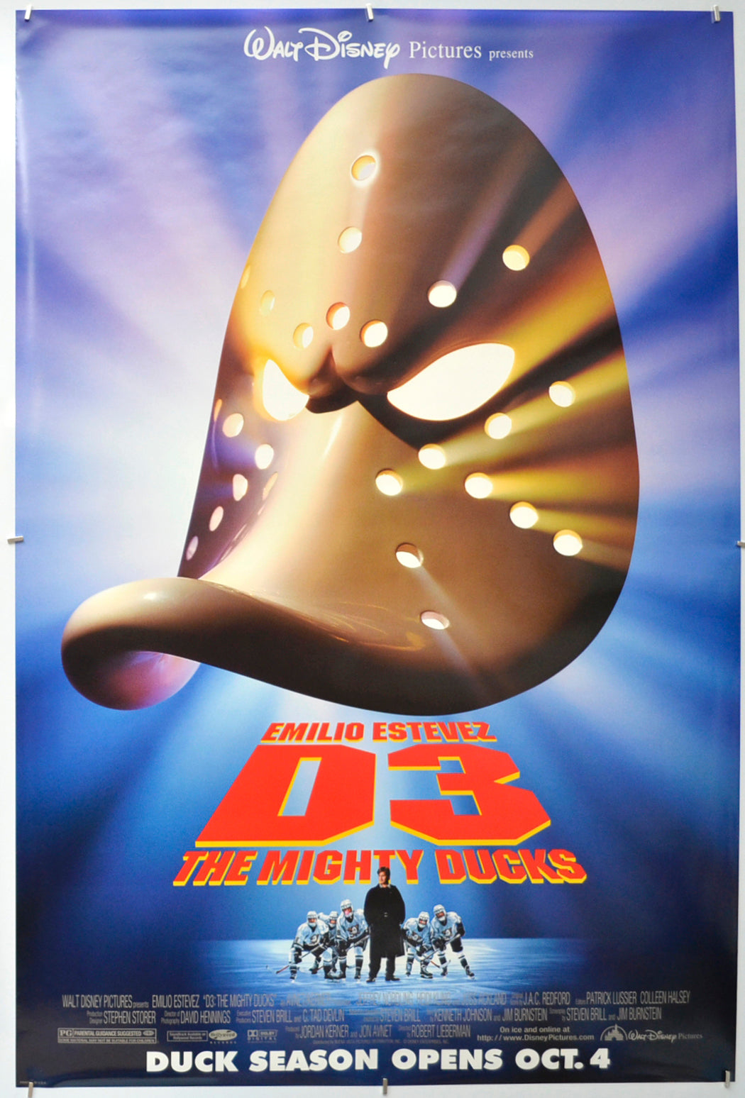 D3 : The Mighty Ducks Original One Sheet Poster - Film Poster - Movie Poster