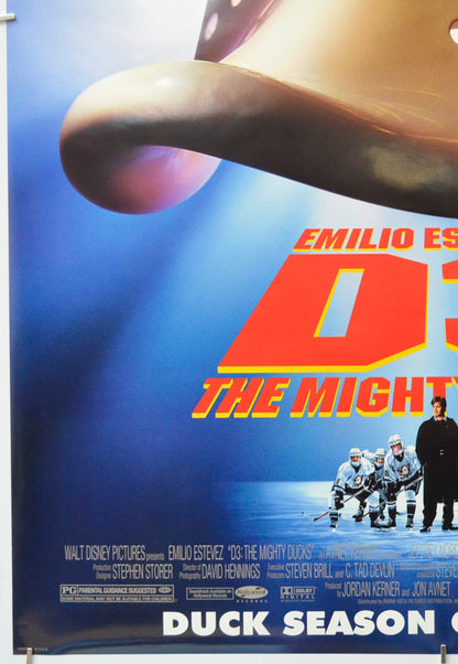 D3 : THE MIGHTY DUCKS (Bottom Left) Cinema One Sheet Movie Poster 