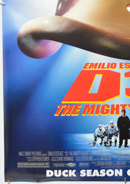 D3 : THE MIGHTY DUCKS (Bottom Left) Cinema One Sheet Movie Poster 