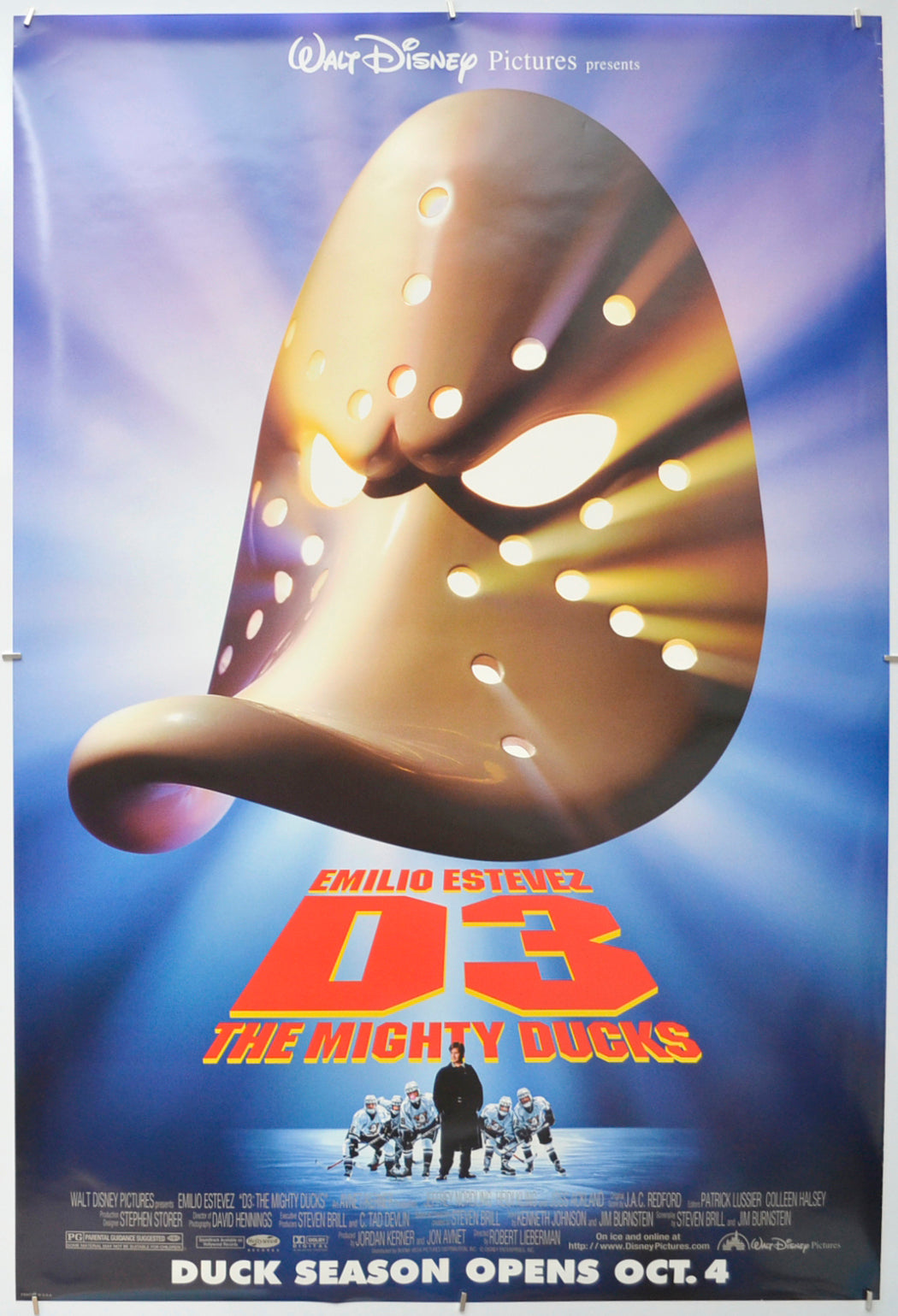 D3 : The Mighty Ducks Original One Sheet Poster - Film Poster - Movie Poster