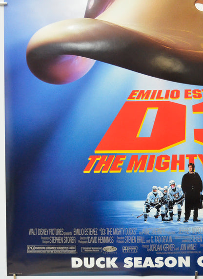 D3 : THE MIGHTY DUCKS (Bottom Left) Cinema One Sheet Movie Poster 