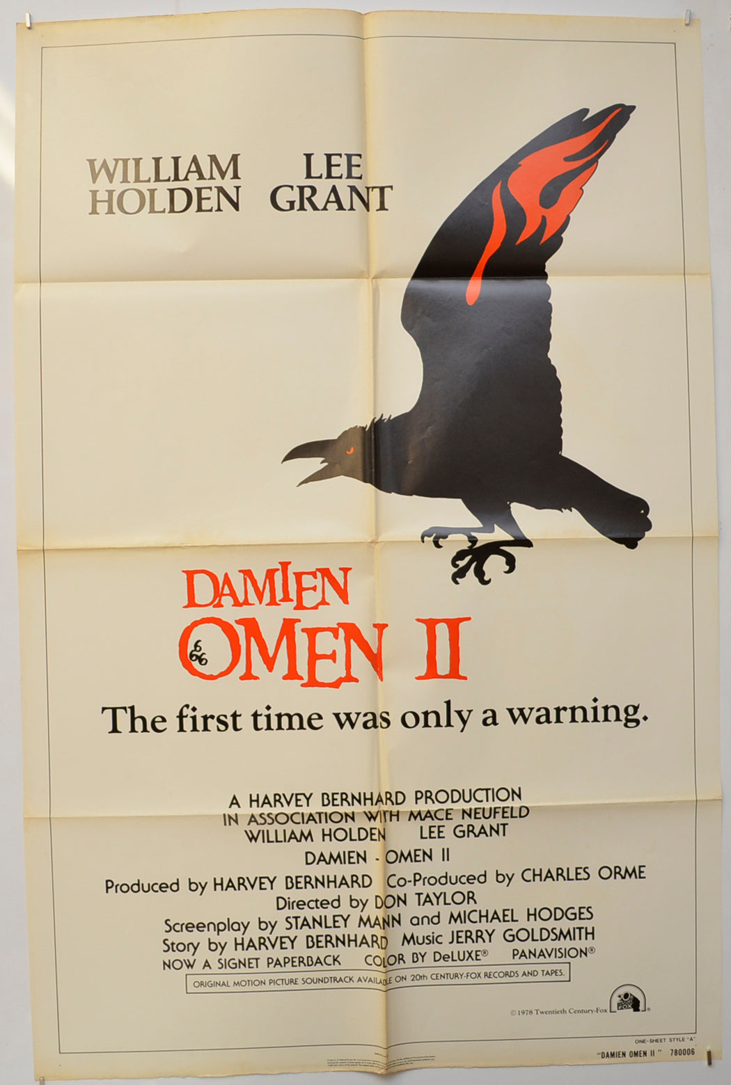 Damien : Omen II Original One Sheet Poster - Film Poster - Movie Poster