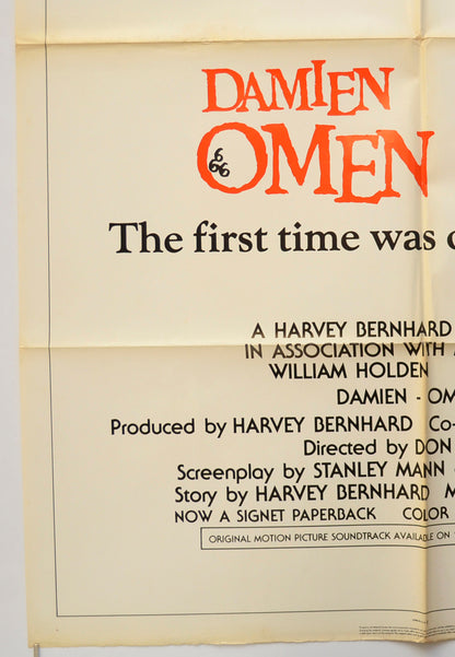 DAMIEN - OMEN II (Bottom Left) Cinema One Sheet Movie Poster 