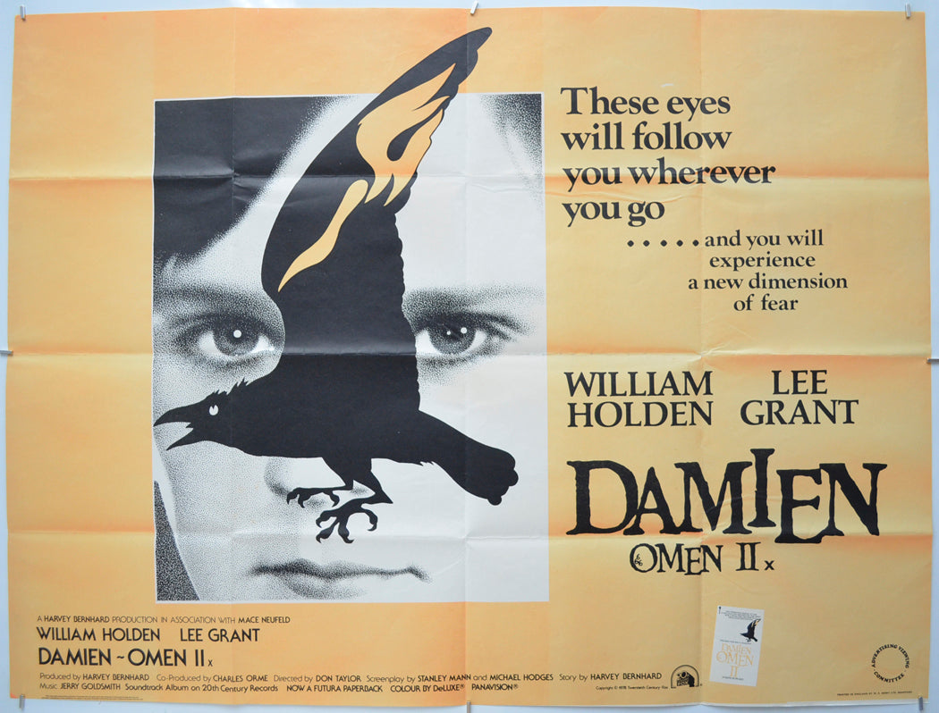 Damien : Omen II Original Quad Poster - Film Poster - Movie Poster