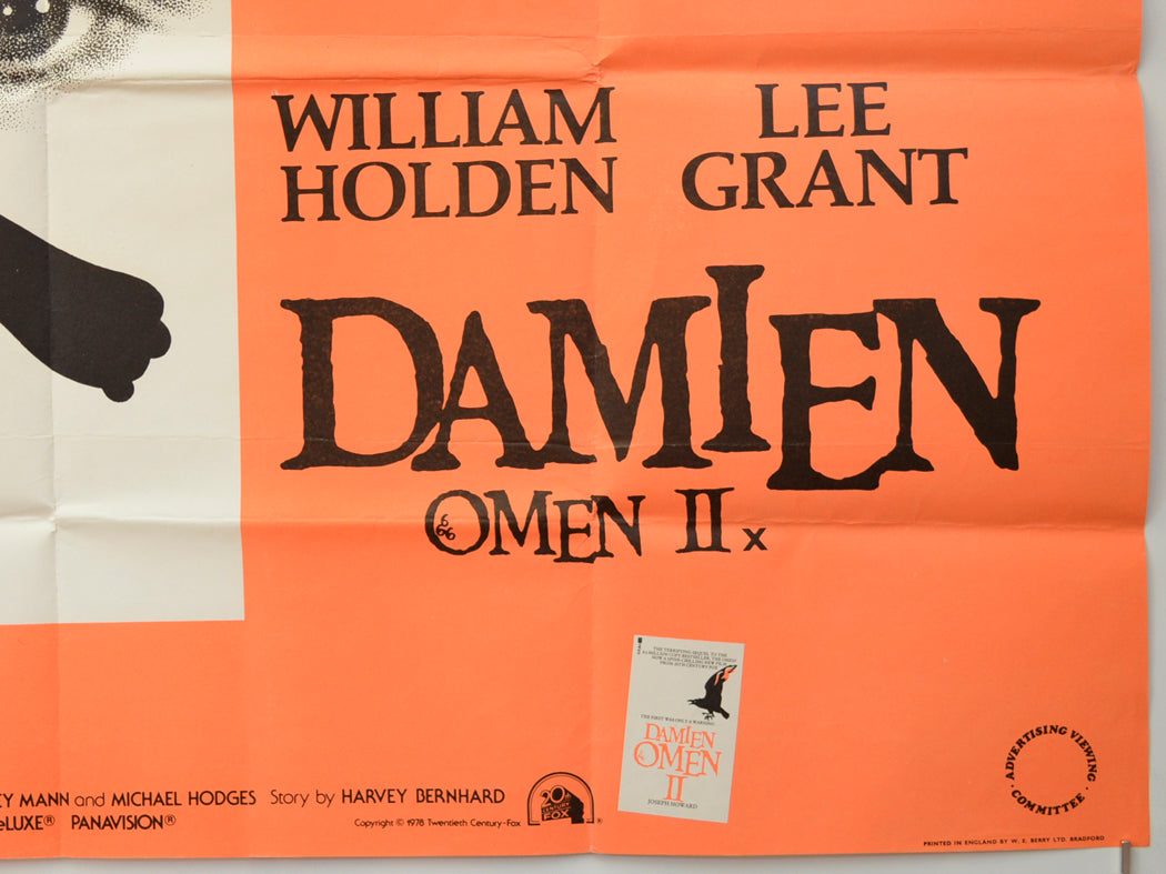 DAMIEN : OMEN II (Bottom Right) Cinema Quad Movie Poster 