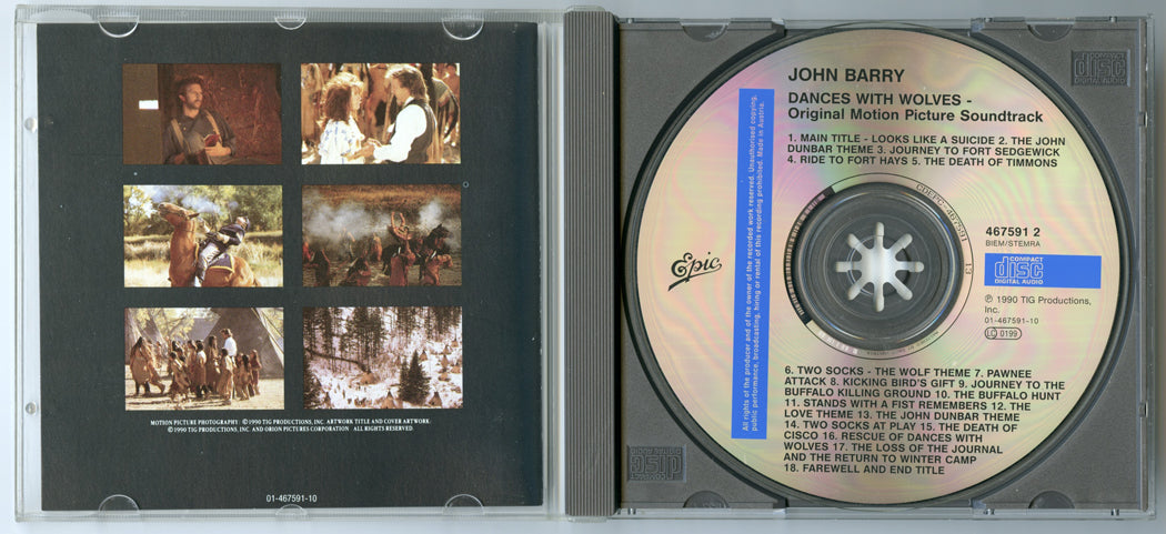 DANCES WITH WOLVES Original CD Soundtrack (Inside) 