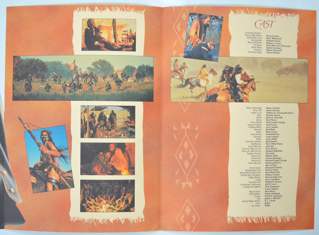 DANCES WITH WOLVES Cinema Exhibitors Press Synopsis Credits Booklet - INSIDE 