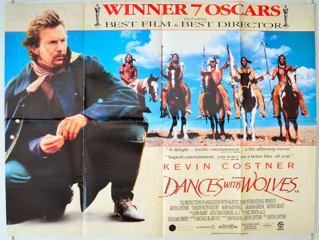 Dances With Wolves Original British Quad Poster - Movie Poster