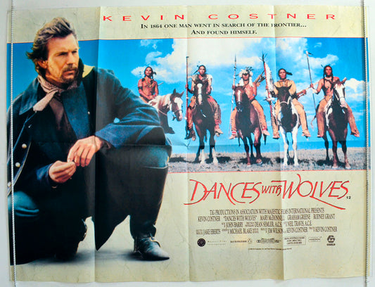 Dances With Wolves Original British Quad Poster - Film Poster - Movie Poster 