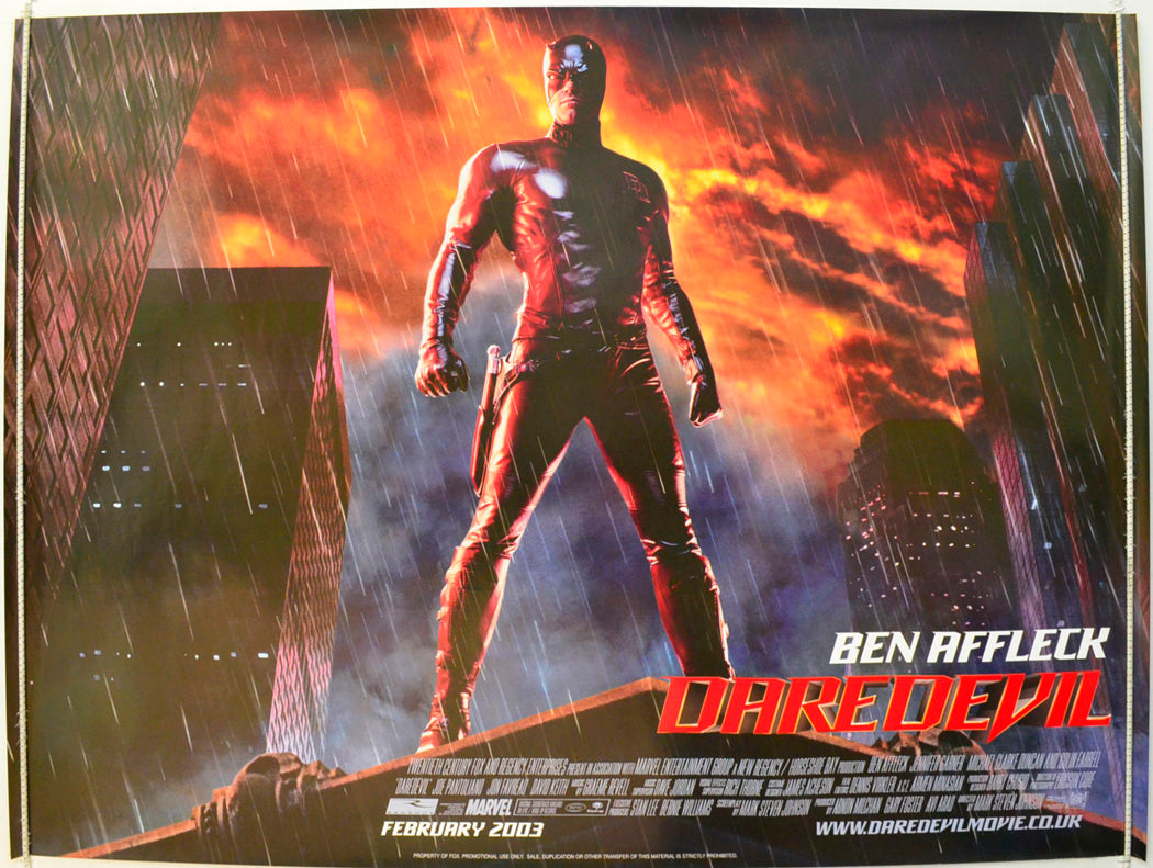 Daredevil  (Teaser / Advance Version)   Original British Quad Poster - Film Poster - Movie Poster 