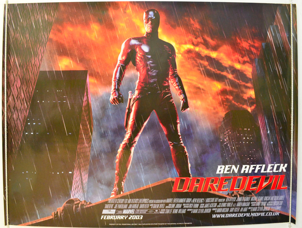 Daredevil  (Teaser / Advance Version)   Original British Quad Poster - Film Poster - Movie Poster 