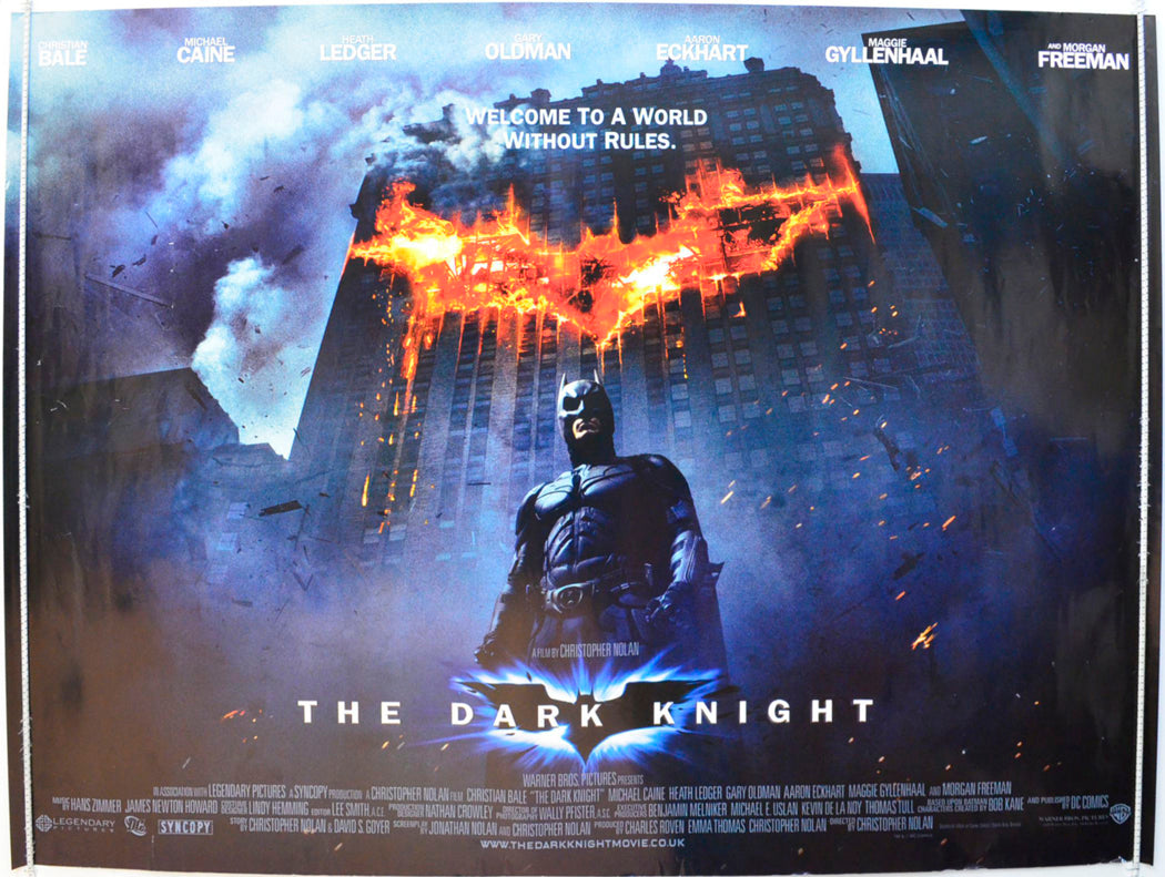 The Dark Knight  (a.k.a. Batman : The Dark Knight)   Original British Quad Poster - Film Poster - Movie Poster 