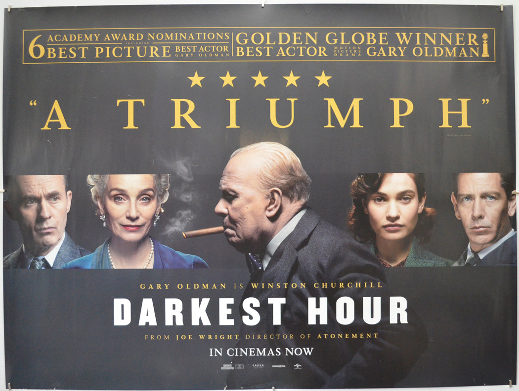 Darkest Hour (Golden Globes Winner version)  - Original Quad Poster - Film Poster - Movie Poster