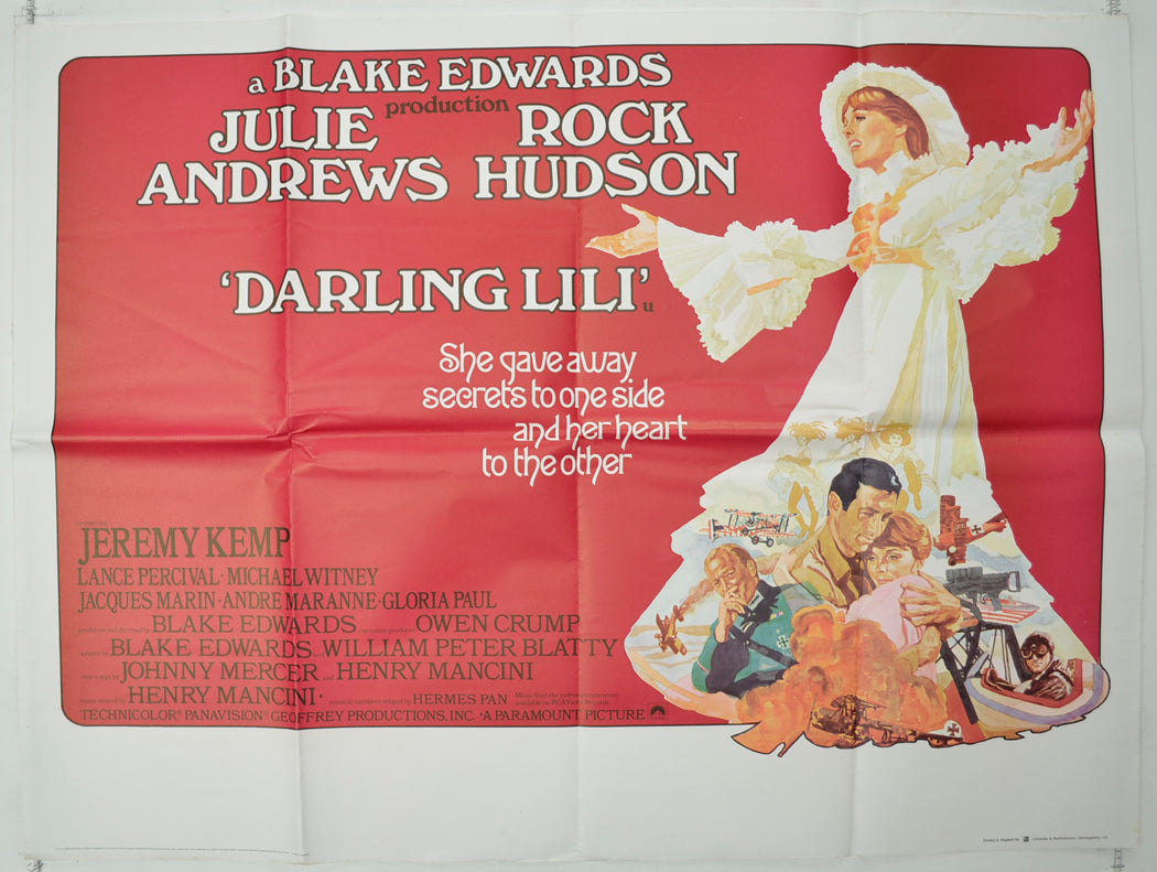 Darling Lili   Original Quad Poster - Film Poster - Movie Poster 