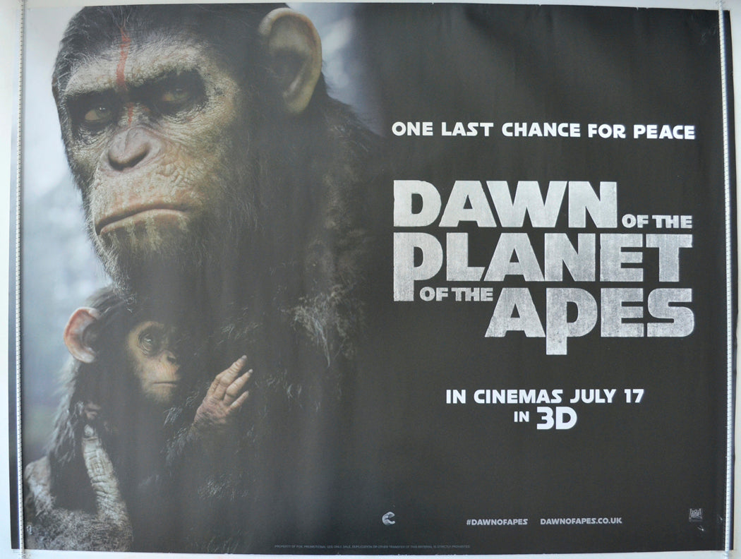 Dawn Of The Planet Of The Apes  (Teaser / Advance Version)  Original Quad Poster - Film Poster - Movie Poster 