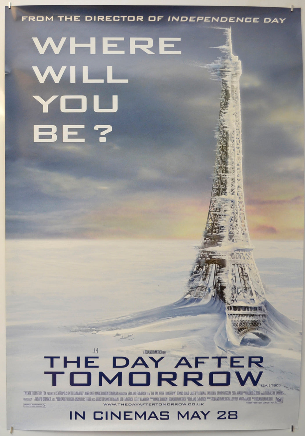 The Day After Tomorrow  (Paris Eiffel Tower Version)   Original One Sheet Poster - Film Poster - Movie Poster