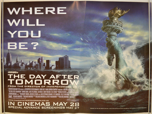 The Day After Tomorrow  Original Quad Poster - Film Poster - Movie Poster 