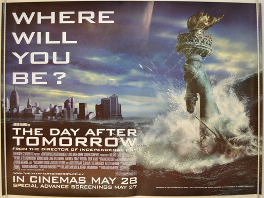 The Day After Tomorrow  Original Quad Poster - Film Poster - Movie Poster 