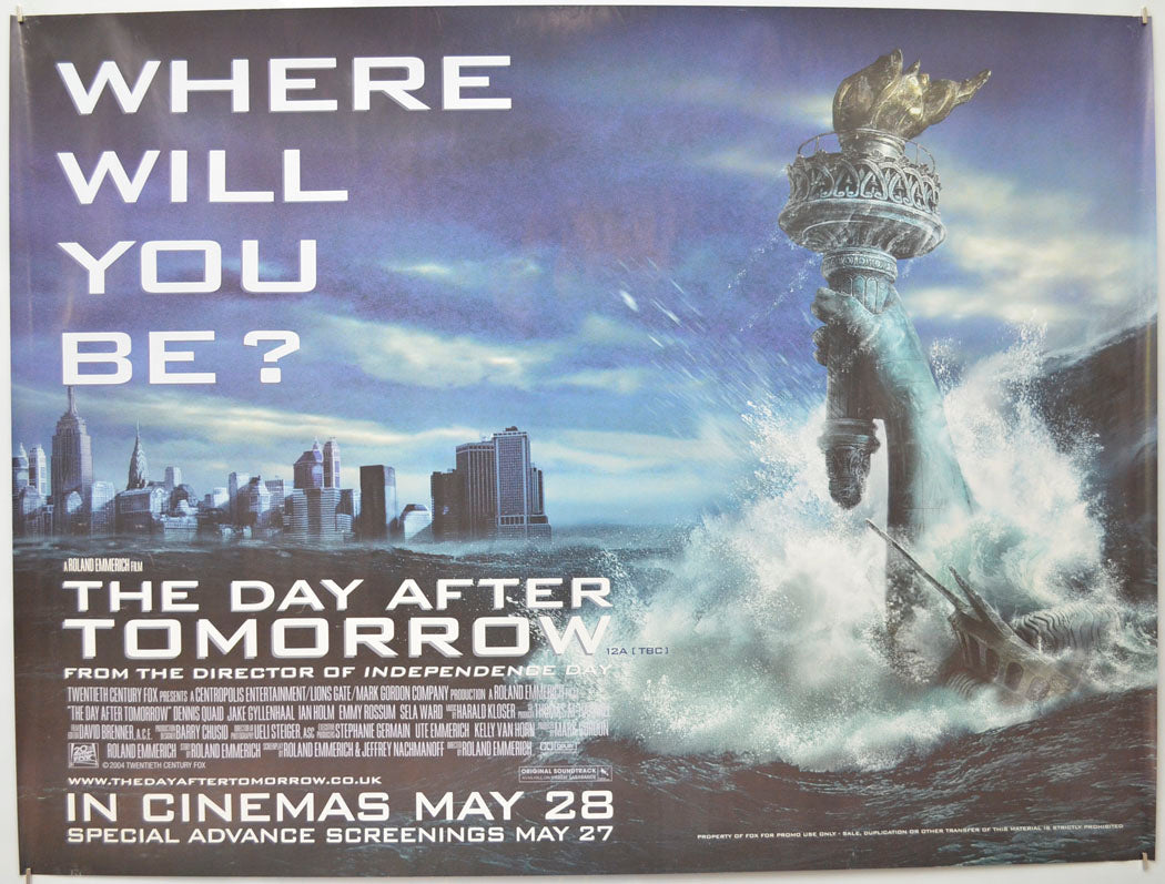 The Day After Tomorrow Original Quad Poster - Film Poster - Movie Poster