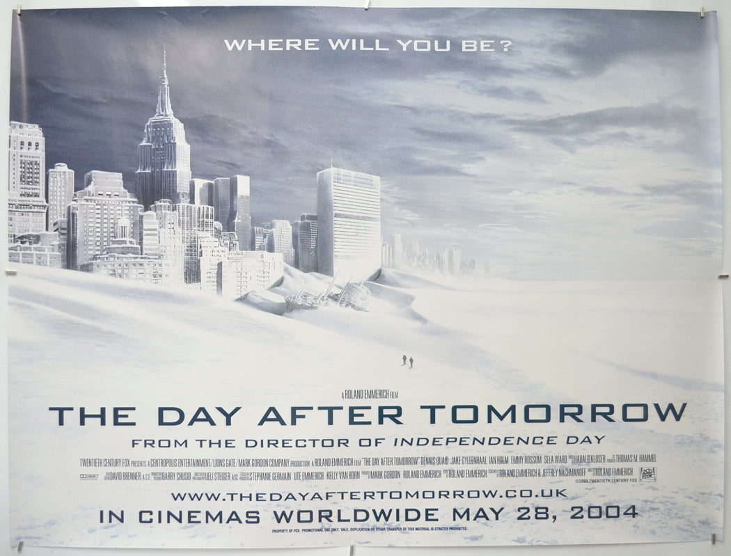 The Day After Tomorrow (Manhattan Snow Version)  Original Quad Poster - Film Poster - Movie Poster  