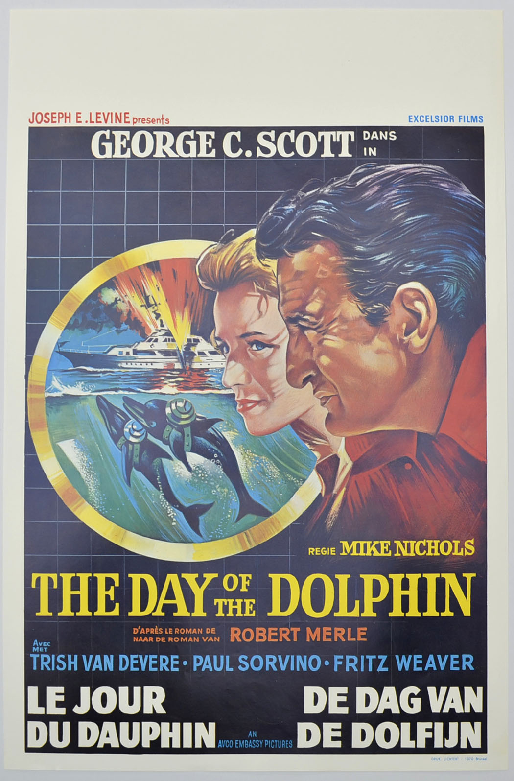 The Day Of The Dolphin Original Belgian Poster - Film Poster - Movie Poster