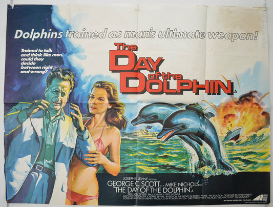 The Day Of The Dolphin  Original Quad Poster - Film Poster - Movie Poster 