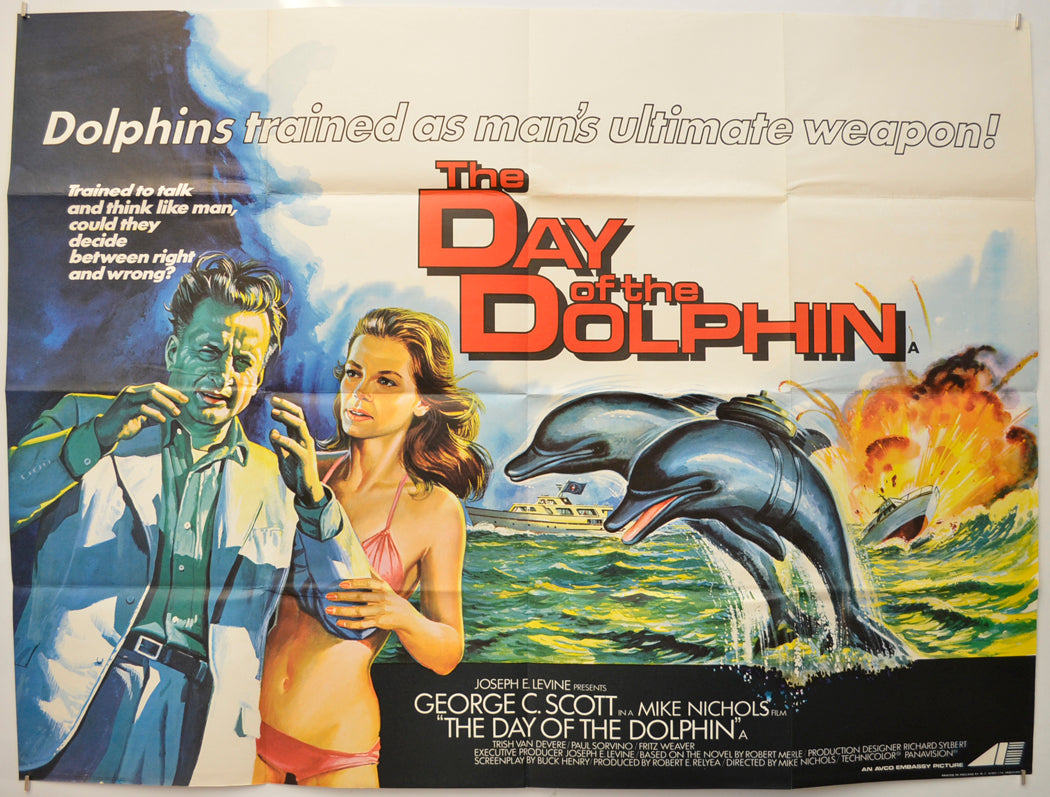 The Day Of The Dolphin Original Quad Poster - Film Poster - Movie Poster  