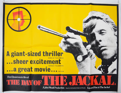 The Day Of The Jackal  (Reviews Version)   Original Quad Poster - Film Poster - Movie Poster