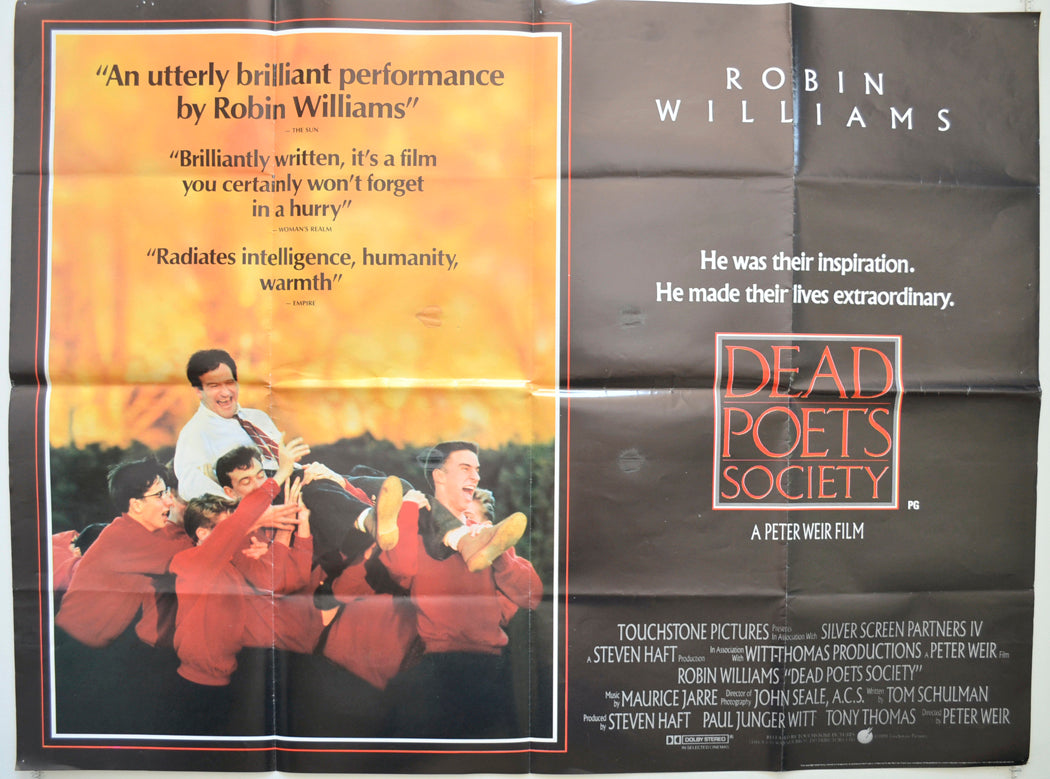 Dead Poets Society  Original British Quad Poster - Film Poster - Movie Poster 