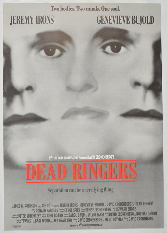 Dead Ringers Original Cinema Exhibitors Press Synopsis / Credits Booklet (UK)