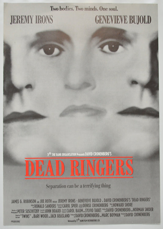 Dead Ringers Original Cinema Exhibitors Press Synopsis / Credits Booklet (UK)