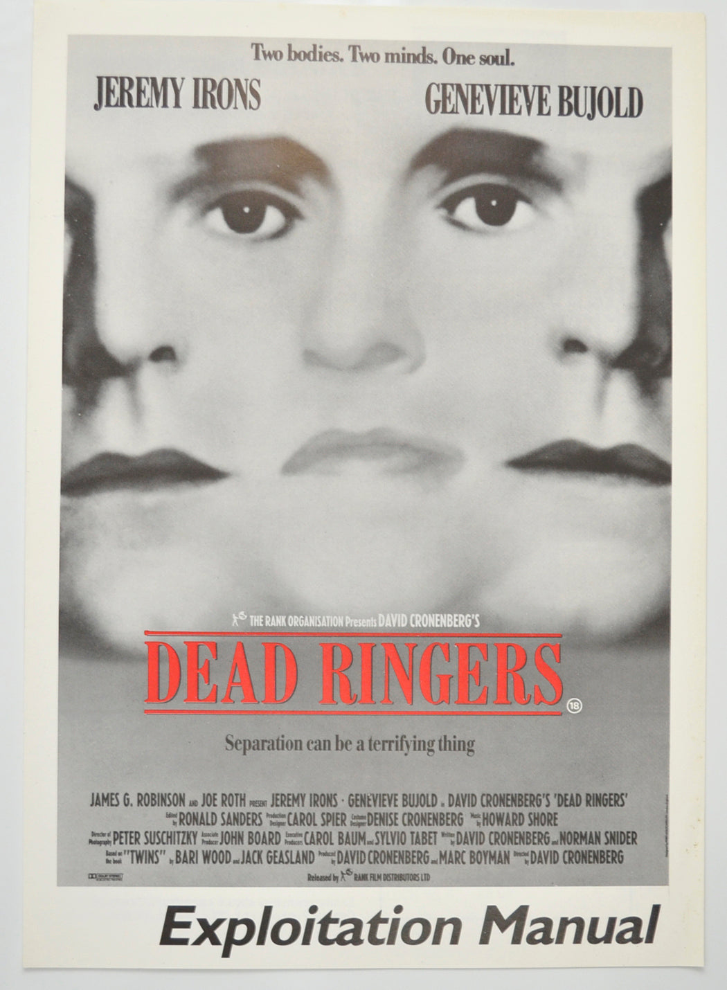 Dead Ringers Original 4 Page Cinema Exhibitors Campaign Pressbook (UK)