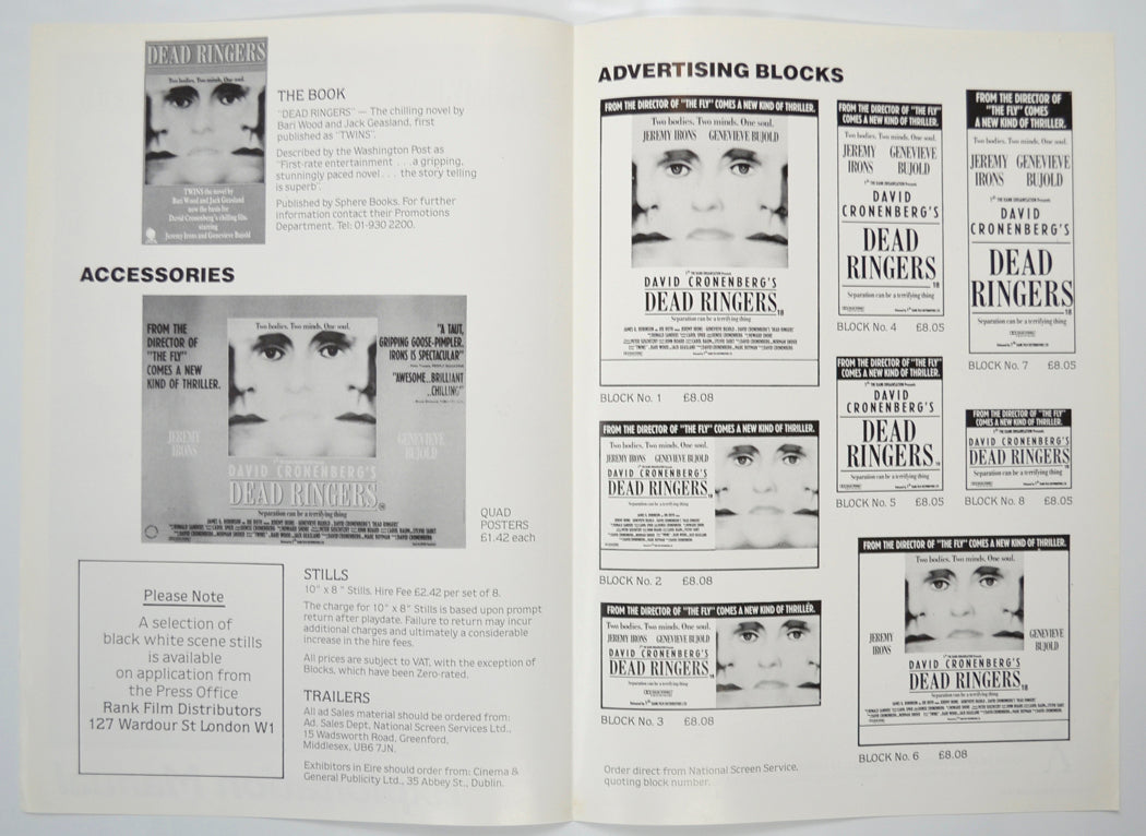 DEAD RINGERS Cinema Exhibitors Campaign Pressbook - INSIDE 