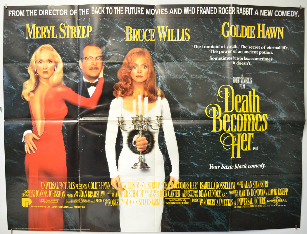 Death Becomes Her  Original Quad Poster - Film Poster - Movie Poster