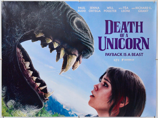 Death of a Unicorn - Original Quad Poster - Film Poster - Movie Poster