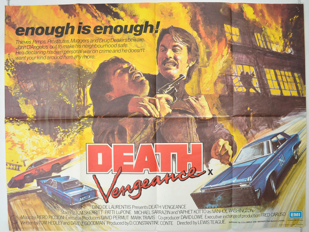 Death Vengeance  (a.k.a. Fighting Back)  Original Quad Poster - Film Poster - Movie Poster 