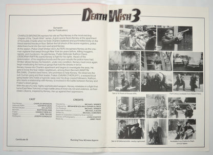 DEATH WISH 3 Cinema Exhibitors Campaign Pressbook - INSIDE 