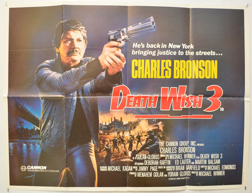 Death Wish 3  Original Quad Poster - Film Poster - Movie Poster