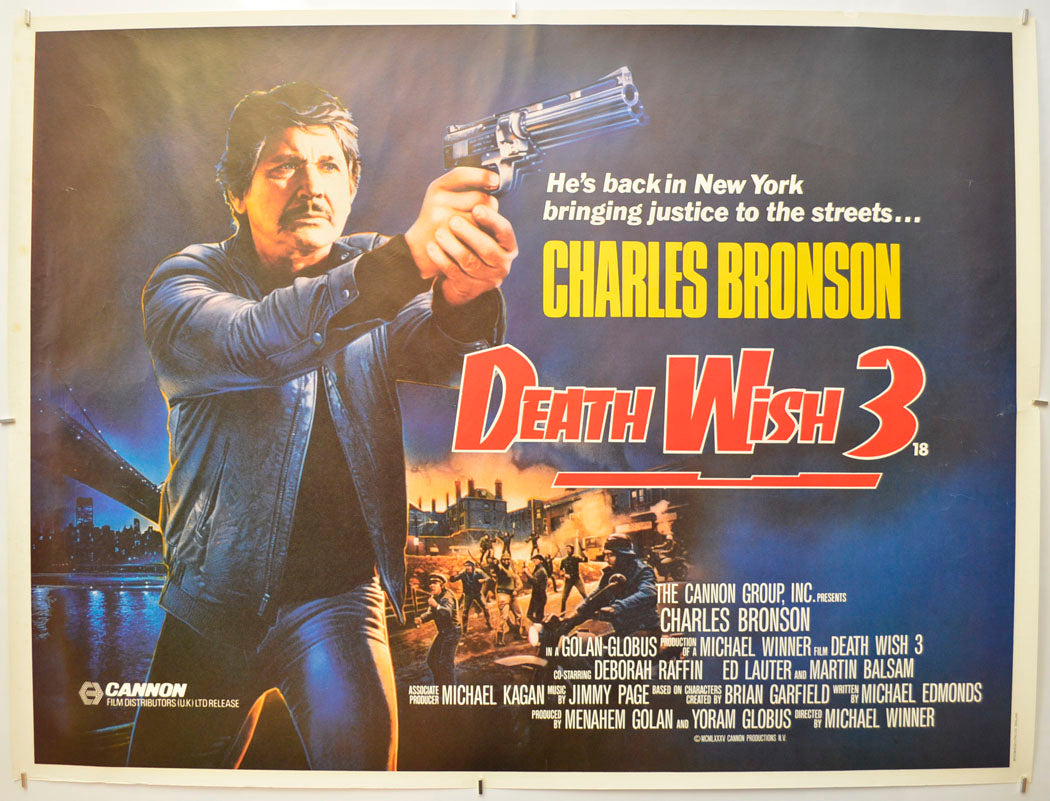 Death Wish 3 Original Quad Poster - Film Poster - Movie Poster