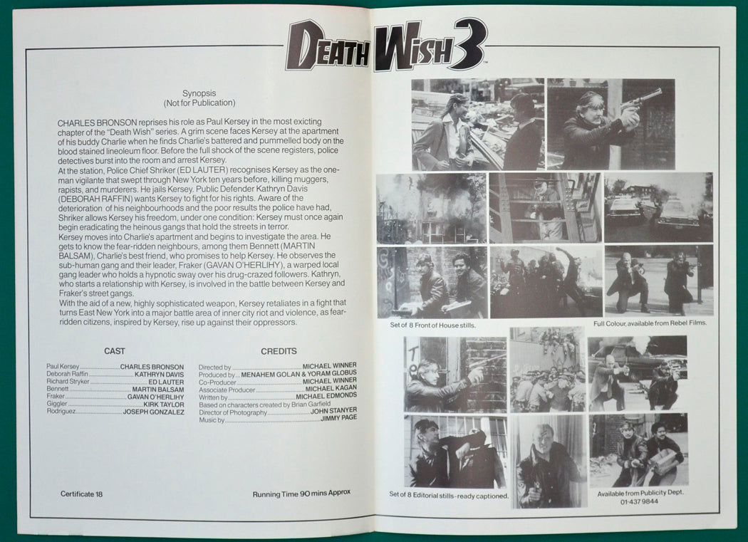 Death Wish 3 - Press Book - Inside